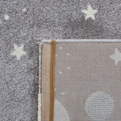 Enchanted Playtime Grey/Lavender Synthetic Kids' Rug 28"x10"