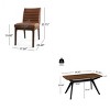 5 PCS Mid-Century Modern Style Dining Set, Channel-Stitched Chairs with Rubberwood Frame, Rubberwood Table with Metal Frame-Coolbibila - 4 of 4