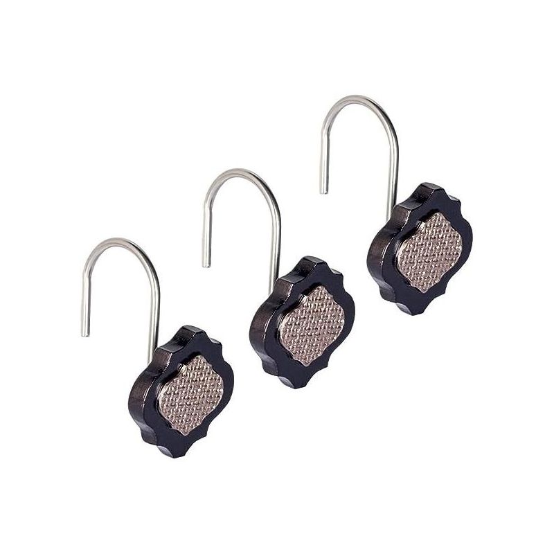 Creative Scents Brown Shower Curtain Hooks Dahlia Set of 12, 1 of 7