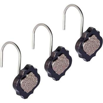 Creative Scents Brown Shower Curtain Hooks Dahlia Set of 12