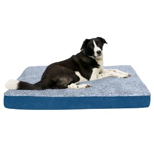 FurHaven Two-Tone Fur & Suede Deluxe Full Support Sofa Dog Bed - 1 of 4
