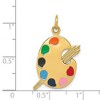 Black Bow Jewelry 14k Yellow Gold and Enameled Polished Artist Palette Pendant - 4 of 4