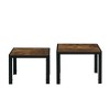 CAVINAS Coffee Tables for Living Room 23.23" Modern Square Stacking Coffee Table Nesting Coffee Table Set of 2 with Wood Finish - 2 of 4