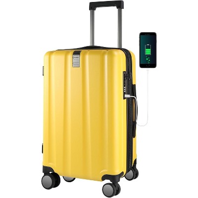 20-Inch Hardside Expandable Carry On, Spinner Wheels & Built-in TSA Lock, Durable Rolling Suitcase with USB Port