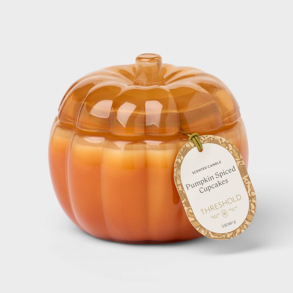 2 Wick Medium Glass Fall Pumpkin Candle Pumpkin Spiced Cupcakes Jar - Threshold™: Fall