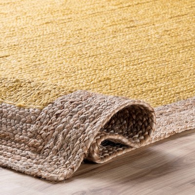 Braided Eleonora Handmade Jute Rectangular Rug, 5' x 8', Yellow