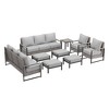 Sonkuki Outdoor Furniture Set Patio Conversation Sofa with Coffee Table Set, All-Weather PE Rattan Couch with Cushion - 2 of 4