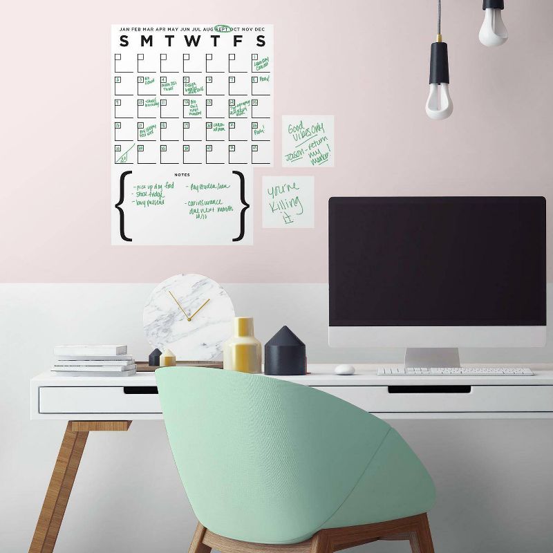 Dry Erase Calendar Peel and Stick Giant Wall Decal Set White/Black - RoomMates, 4 of 7