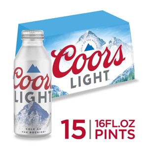 Coors Light Beer - 15pk/16 fl oz Aluminum Bottles - 1 of 4