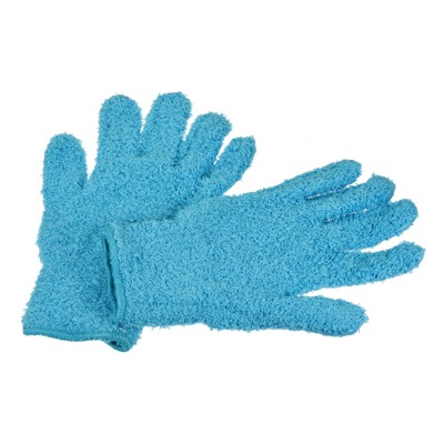 Unique Bargains Microfiber Wash Mitt Scratch Free Round Dusting Gloves for House Cleaning Washing Yellow