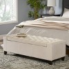 Airsurfer  Ottoman Dark Blue Fabric Storage with Tufted Top 20.50 D x 51.00 W x 17.00 H - 4 of 4