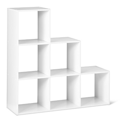 White 6-Cube Organizer Shelf with Finished Back