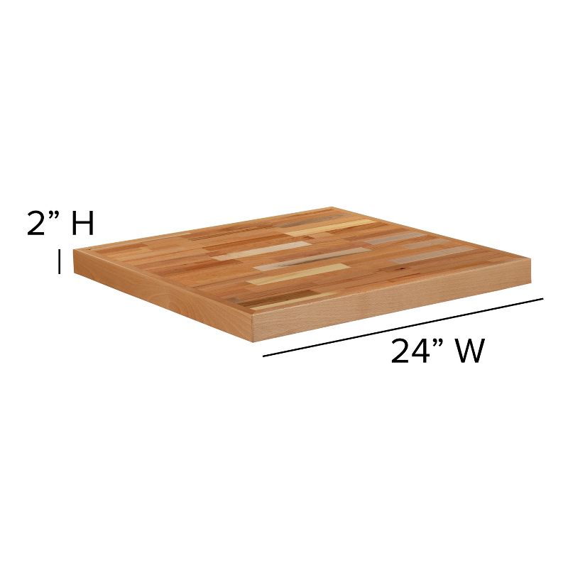 Emma and Oliver Square Butcher Block Style Table Top - Restaurant Table Top, 5 of 11