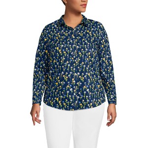 Lands' End Women's No Iron Supima Cotton Long Sleeve Shirt - 1 of 4