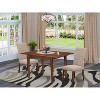 HomeStock 3-Piece Mahogany Finish Rectangular Solid Wood Top With Butterfly Leaf Dining Table Set - 2 of 4