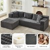 106" Modular Sectional Sofa with Chaise, No Assembly Required Cloud Couch, Deep Seated Upholstered Living Room Couch, Modern L-Shape Design - 3 of 4