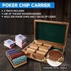 GSE 300pcs Wooden Poker Chip Case, Casino Chip Case with 3 Poker Chip Tray/Holder - 4 of 4