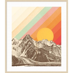 36" x 41" Mountainscape 1 by Bodflorent Wood Framed Wall Art Print - Amanti Art - 1 of 4