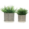 Sagebrook Home Set of Two 6"H/8"H Ceramic Abstract Tiled Design Planters for Living - 4 of 4