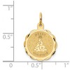 Black Bow Jewelry 14k Yellow Gold Merry Christmas Engravable Disc Charm or Pendant, 15mm - 4 of 4
