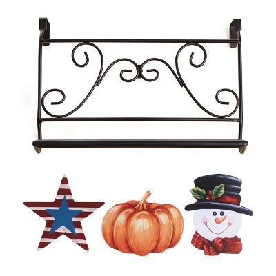 Lakeside Interchangeable Seasons Towel Bar with Seasons Icons - 4 Pieces