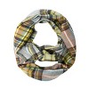 Wrapables Plaid Print Infinity Scarf and Beanie Hat Set, Tan/Orange and Gray Set - image 2 of 4