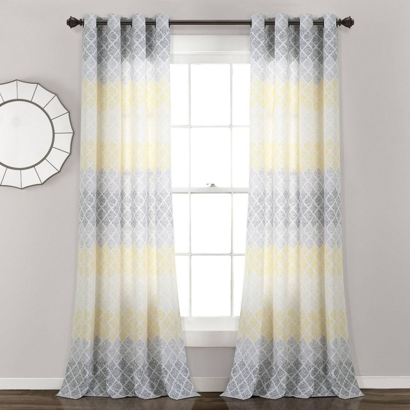 Set of 2 84"x52" Medallion Ombre Window Curtain Panels - Lush Décor, 1 of 7