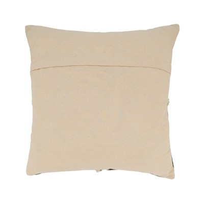 Geometric Bliss 20" Black and Natural Tufted Down Throw Pillow