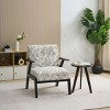Modern Embroidered Accent Chair, Upholstered Lounge Chair with Rubberwood Frame for Living Room Bedroom-3irtyhousy - 2 of 4