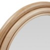 Storied Home Round Rattan Framed Wall Mirror with 5 Hooks, Natural - 4 of 4