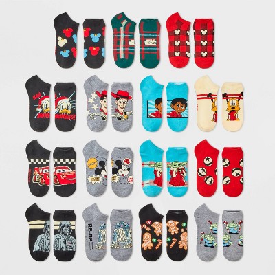 Boys' Disney 100 Mickey Mouse 15 Days of Socks Advent Calendar - Gray S/M
