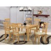 HomeStock 7-Piece Rectangle Natural Oak Finish Solid Wood Top Dining Table with 6 Chairs - 2 of 4