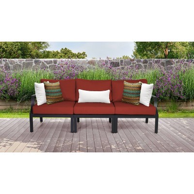 Lexington 3pc Patio Sectional Sofa with Cushions - Terracotta - TK Classics