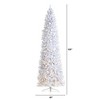 Nearly Natural 10-ft Slim White Artificial Christmas Tree with 800 Warm White LED Lights and 2420 Bendable Branches - 2 of 4