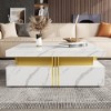 Modern White Square Storage Coffee Table with 4 Drawers - 4 of 4