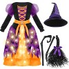 Joyfy Girls' Halloween Light Up Witch Costume with Tutu & Accessories | LED Light-Up Pink Dress, Hat, Broom for Halloween Dress-Up - 2 of 4