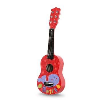 Kid's Toy Acoustic Guitar with 6 Tunable Strings, Real Musical Sounds- Colorful Instrument for Toddlers, Children Learning to Play Music by Toy Time
