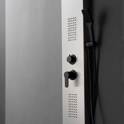Stainless Steel Black Nickel Shower Panel System with LED Light