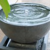 VisioGear Bird Baths, 35.4" Bowl Water Fountain, Outdoor Bird Feeder and Bath Fountains for Garden Lawn Backyard, Gray, 16.3"*16.3"*35.4" - 2 of 4