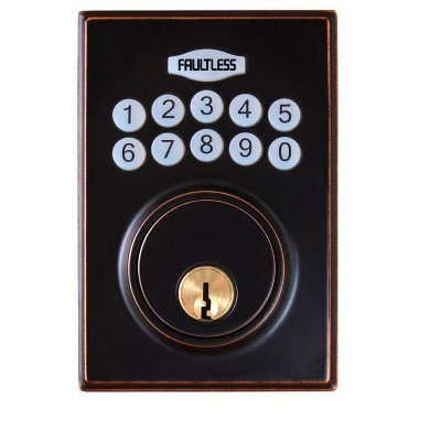 Faultless Aged Bronze Metal Electronic Deadbolt