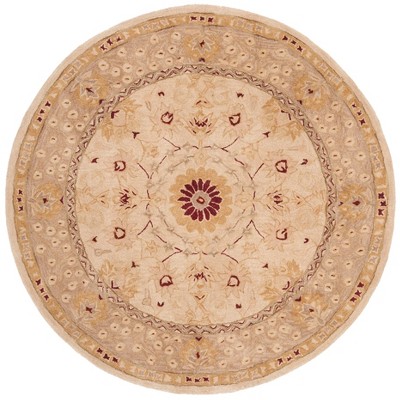 4' Tufted Floral Round Accent Rug Sand/Walnut - Safavieh