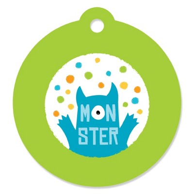 Big Dot of Happiness Monster Bash - Little Monster Birthday Party or Baby Shower Favor Gift Tags (Set of 20)