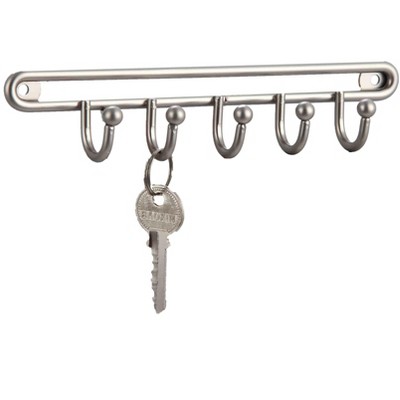 Home Basics  Simplicity Collection 5 Hook Key Organizer, Satin Nickel