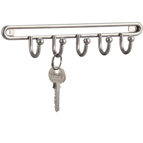 Home Basics Simplicity Collection 5 Hook Key Organizer, Satin Nickel