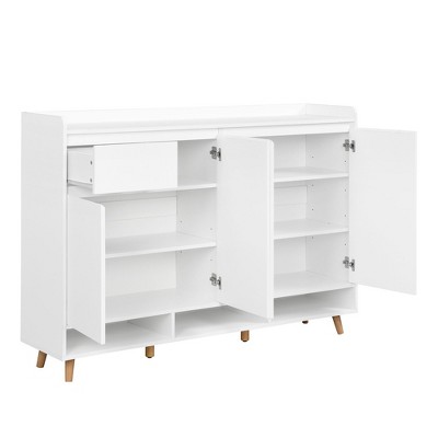 NicBex 55.1 Inch Modern 4-Door Storage Cabinet with Adjustable Shelves and Drawer for Hallway,Entryway and Lining Room