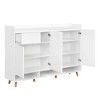 Okak Shoe Cabinet, Storage Cabinet with 3 Doors and One Drawer, Entryway Cabinet with Solid Wood Legs for Entryway, Living Room - 4 of 4