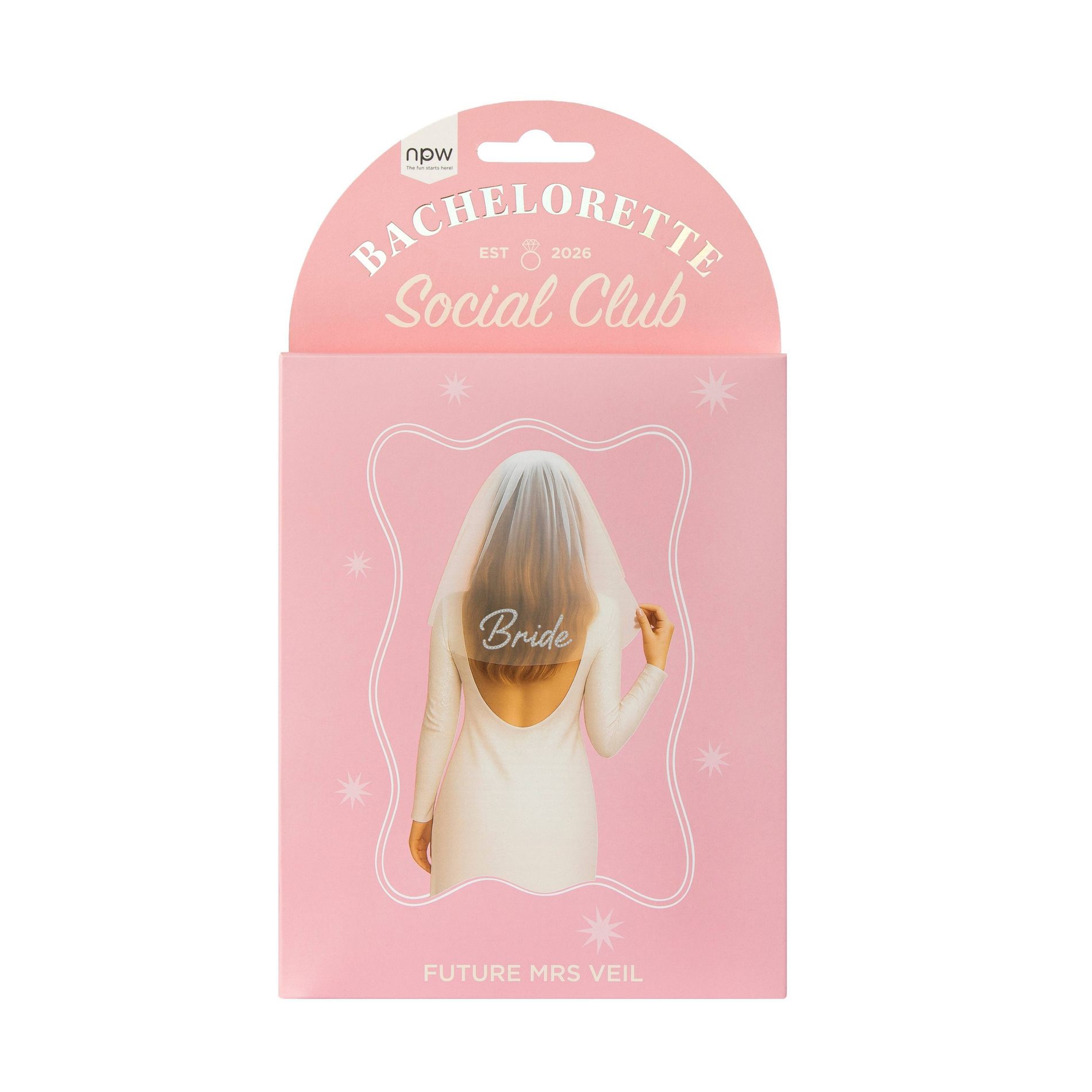 NPW Bachelorette Bride Veil White