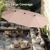 15ft Rectangular Patio Umbrella with Base - Large Outdoor Market Umbrella with Crank Handle & UV Protection for Pool/Backyard - 3 of 4