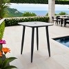 Modern 35'' Outdoor Bar Table, Square Pub Table with Marble-Inspired Sintered Stone Top, Umbrella Hole and Aluminum Frame, Bistro Table - Koiai - 2 of 4