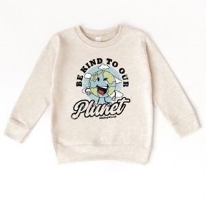 The Juniper Shop SmileyWorld Be Kind To Our Planet Retro Toddler Sweatshirt - 1 of 4